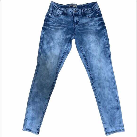 Blue Spice Juniors Acid Wash Skinny Jeans - Picture 1 of 5
